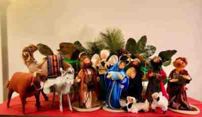 Vintage 1997 Annalee 11-pc Full-Size Nativity Set w/Certificates Authenticity