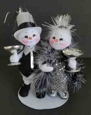 Annalee Doll 10in New Year's Snow Couple 862921 Assembled in America Exclusive