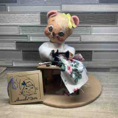 Annalee 7â? Factory In The Woods Factory Sewing Mouse 1993 Posable Felt Doll