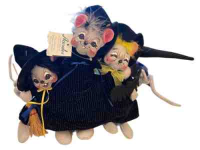 NEW! Halloween Annalee Dolls 10" Triple Trouble Witch 3 Mice Figure 2005 325705