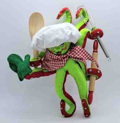 Annalee Doll Octopus Chef Christmas 7â? 2013 Rare Plush Bakers Hat Cook