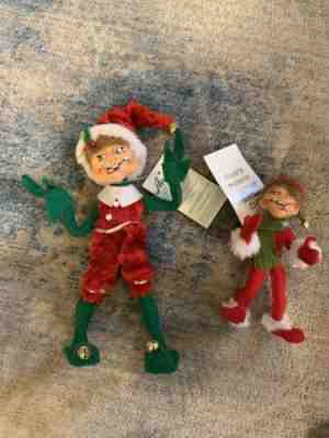 2 Annalee dolls 9 in Cozy Christmas Boy Elf, 5 in Christmas delights Elf