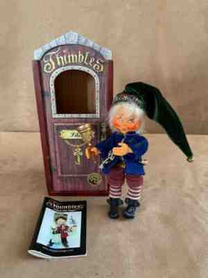 2002 Annalee Thimbles Pitch Doll Bell elf hat figure Box christmas Holiday