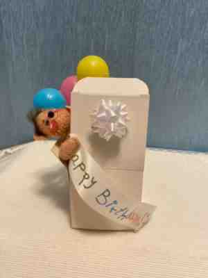 Annalee 3" Surprise Birthday Bear w/ Balloons Doll 1998 ~ #279098