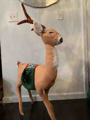 ~34" VTG ANNALEE Reindeer CHRISTMAS Doll RARE Display WINDOW Life Size ANIMAL