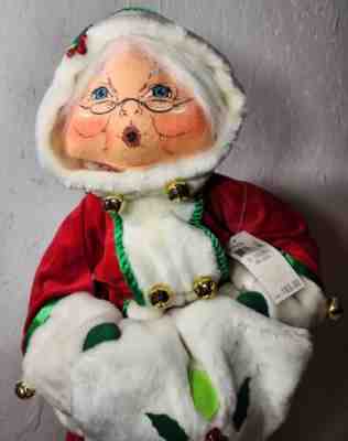 Annalee Mobilitee 28" Jinglebell Mrs Santa Claus Doll LARGE Christmas 2006 NWT