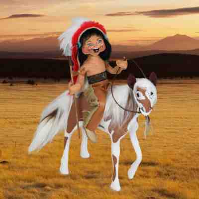 Annalee EXCLUSIVE 11" Painted Pony Warrior Indian Assembled in America SOLD OUT