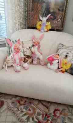 Annalee 12 Inch And 9 Inch Easter Kids, Pets And Free Accessories. Vintage mint.