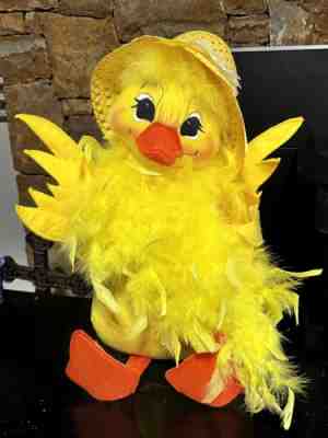 Rare Large Retired XL 18" Annalee Easter Duck Chick 2017 Spring Doll Hat NWT