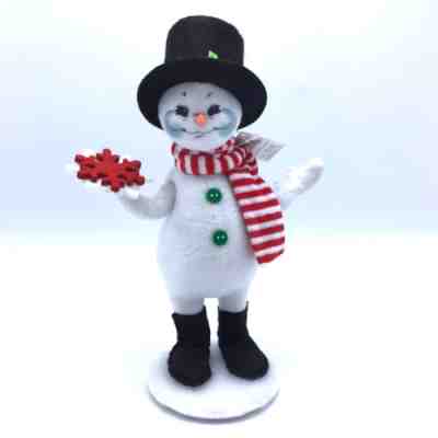 Annalee 2014 MerryMint Snowman with Snowflake 9" Christmas Doll w/ Tag Cute EUC