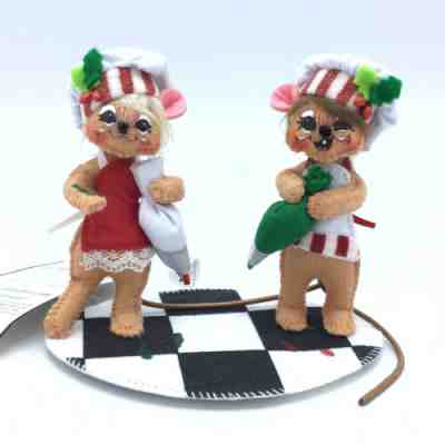 Annalee 2011 Frosting Fight Mice 4" Christmas Mouse Mice Doll EUC w/ Tag - RARE