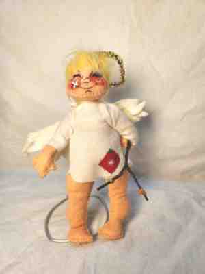 Annalee Mobilitee 7" Naughty Angel christmas Doll slingshot / stand Vintage 1961