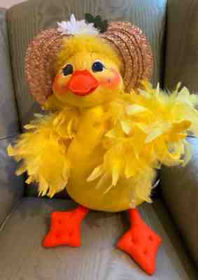 MINT!!! 2006 Annalee Doll - 18" Momma Duck Straw Hat & Boa Easter/Spring