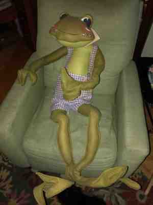 Vintage Annalee Mobilitee Frog 1971 With Original Tag HUGE 48â? Tall RARE