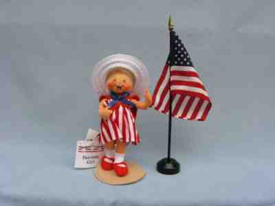 7" ANNALEE PATRIOTIC GIRL STRAW HAT - 987600tong - MADE IN USA - NEW - EXCLUSIVE