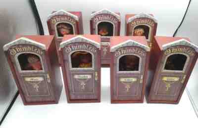 Vintage Lot of 7 Thimbles Needles Elf Annalee 7" With Wood Box 2002 Christmas