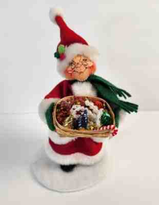 Vintage Annalee Mrs. Claus 7" Tall 2003 Christmas Basket of Ornaments