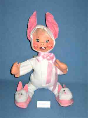 ANNALEE 12" Bunny Kid w Bunny Slippers ~ *ARTIST PROOF* ~ Tags USA '90 ~ Signed