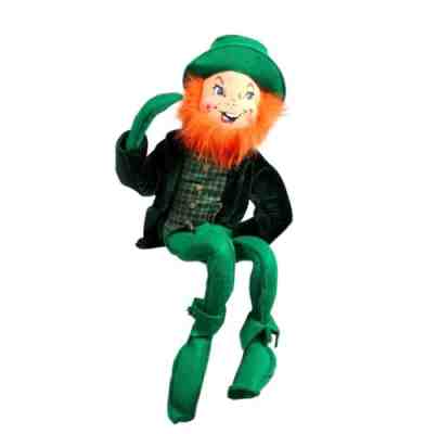 Annalee Green Leprechaun St. Patrick's Day 17" Orange Beard Open Smile 2005 RARE