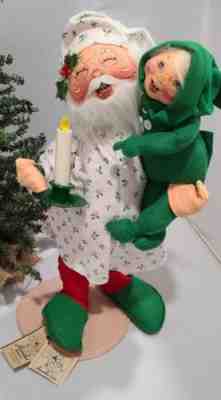 Annalee Tuckered Santa And PJ Kid 1987 Vtg 18" Christmas Decor W Tag