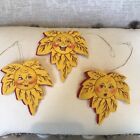 Annalee Dolls Rare 3” Autumn Leaf Ornaments (3) Doll Society Exclusive New HTF