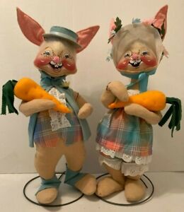 Annalee 22”  Mr. and Mrs. Easter Bunny On Parade - 1970’s