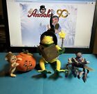 Vintage Annalee Halloween Lot: Frog Wizard, Chipmunk with Pumpkin, and Spider