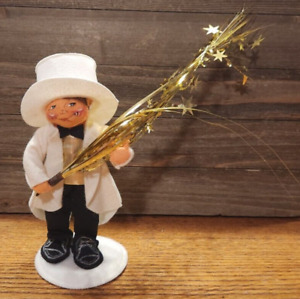 Annalee Dolls 8.5" Celebration Doll New Years Eve Party White Tuxedo Hat Stars