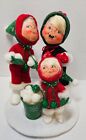 2007 Annalee 9.5" Winter Christmas Snowball Fight Three Kids w/Bucket Snowballs