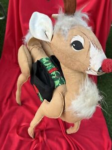 Annalee Reindeer Standing Doll Large Vintage With Saddle Bags -- 1965 / 1968