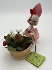 Vintage  Annalee Bunny With Basket Full Of Strawberries adorable Doll