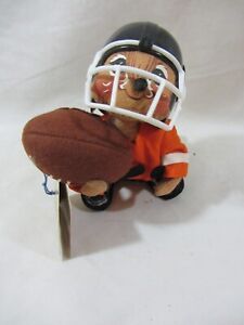 Annalee Doll -  Football Mouse Orange Jersey with tag  Rare  (0922)