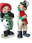 Annalee Vintage Lot Of 2 Large 1971 Snowman And 1997 Woman Scarfs Hats 19-20”