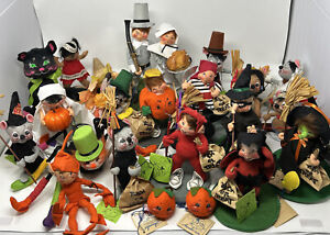 Lot  21 RARE ANNALEE Halloween Costume Thanksgiving Giving Thanks Dolls 1981-95