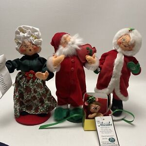 Vintage Annalee Christmas Santa Mrs Clause Mouse Package 2002-2009 Doll Lot Of 4