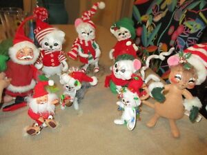 Annalee Lot of 9 Dolls Mouse, Santa, & Squirrel