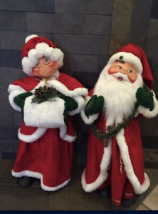 Annalee Santa And Mrs. Claus Rare 32" Christmas Mobilite Dolls 2004 Mint