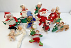 Lot Vintage Annalee Christmas Dolls Santa Mrs Claus Elf Reindeer Drummer Boy