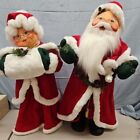 Vtg Jumbo Rare Annalee Dolls 32" Mr And Mrs Santa Claus Father Christmas 2004