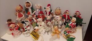 Vintage Annalee Dolls Mobilitee Lot Of 20 Christmas & Easter Doll Valentines 80s