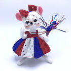 Annalee 2006 Patriotic Girl Mouse 6" White Doll Independence Day 4th of July