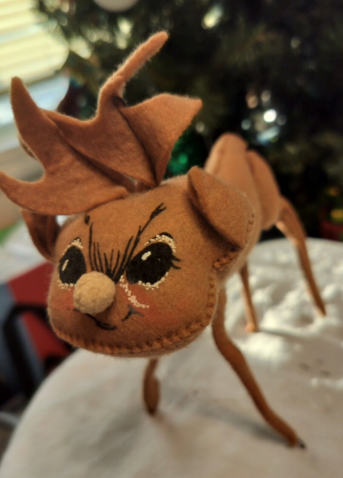 Annalee RARE 1964 Mobilite Doll 8” Flat Faced Reindeer
