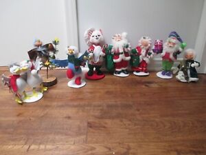 Group of 8 Annalee Christmas Dolls Range from 7"-12"- All for Christmas Decor