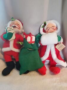 Vintage Annalee Santa & Mrs. Clause With List 18" 1986 & 1989 With Tags