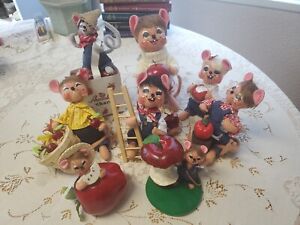 8 Annalee Apple Themed Felt Mice Dolls NWT All Different Apple Picking &  Cider