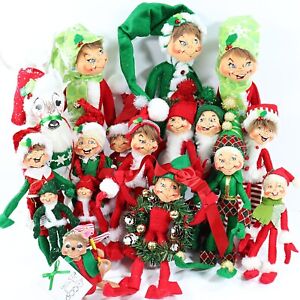 Annalee Christmas Elves Mouse & Reindeer Lot of 17 Snowflake Wannabe Harlequin +