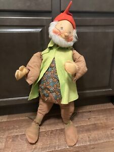 1979  ANNALEE Large Elf Plush Doll 31” Christmas USA Wired (Read)