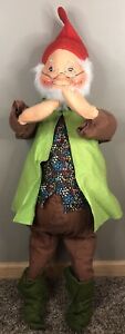 Vtg 1979 ANNALEE DOLL Large ELF Gnome 30" Figure USA Wired Holiday Collectible