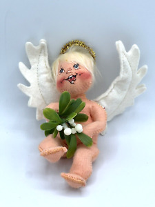Vintage Annalee 7" Angel with Mistletoe Christmas Doll Cherub Baby 1990