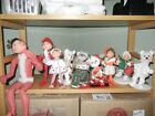 Vintage Annalee Christmas Thanksgiving  Posable Figures, lot of 9 -Large & Small